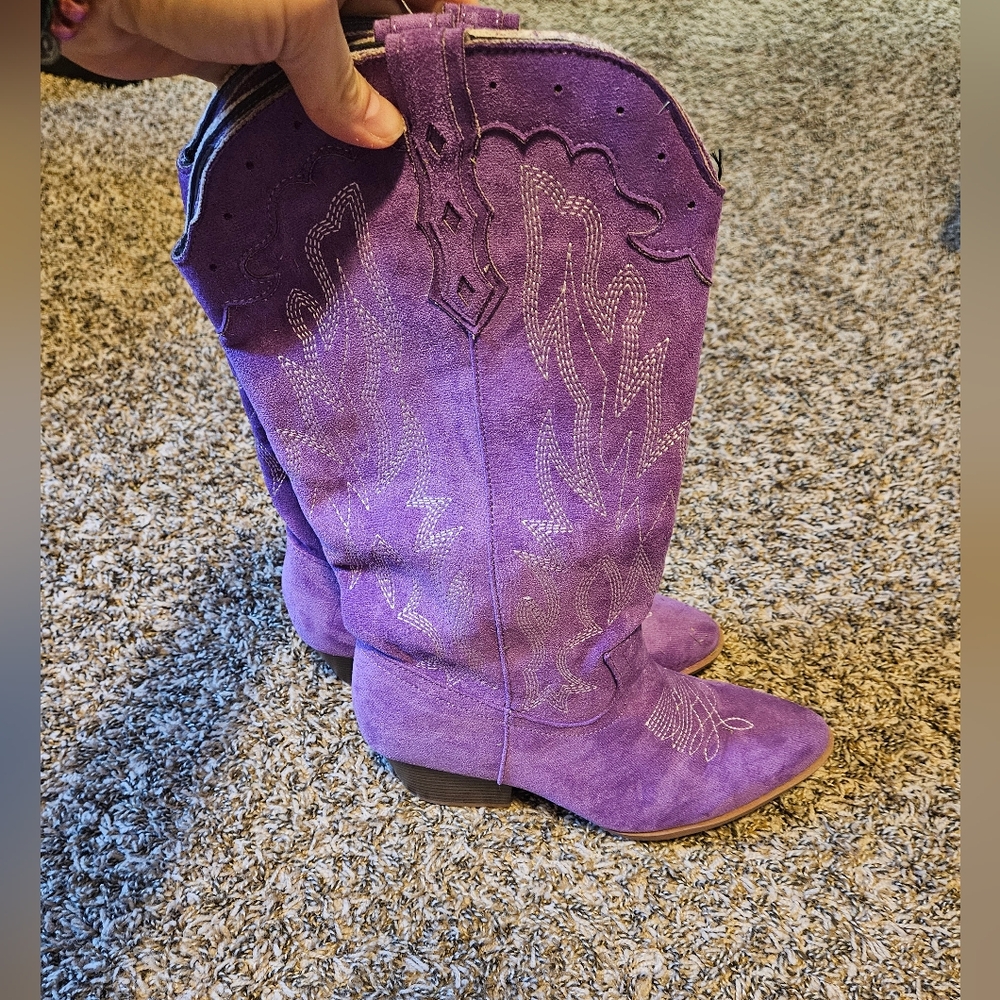 [NOT AVAILABLE] Suede Western Style Boots - Picture 6 of 9